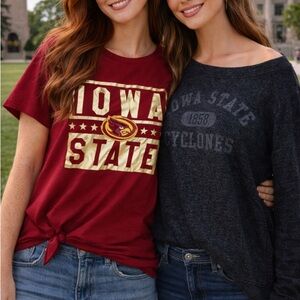 Iowa state cyclones xs women’s college tee shirt top sweatshirt fan gear bundle